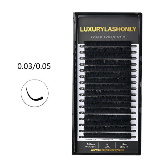 Sample-Cashmere Lashes 0.03/0.05mm Silk Volume Dark Matter Black(16 Rows)