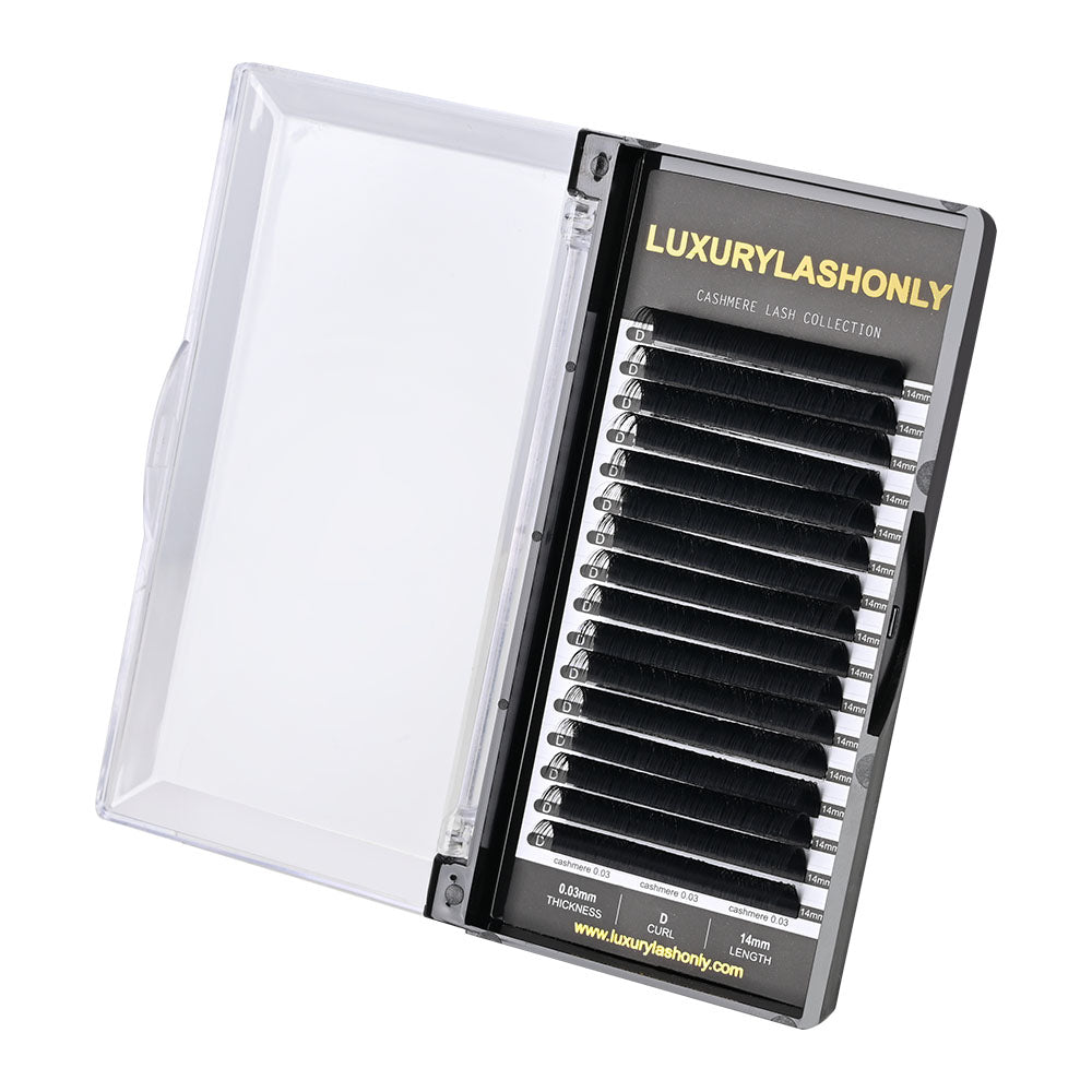 Sample-Cashmere Lashes 0.03/0.05mm Silk Volume Dark Matter Black(16 Rows)
