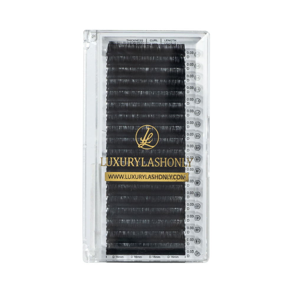 Wholesale Cashmere Lashes 0.07mm Silk Volume Dark Matter Black (18 Rows)